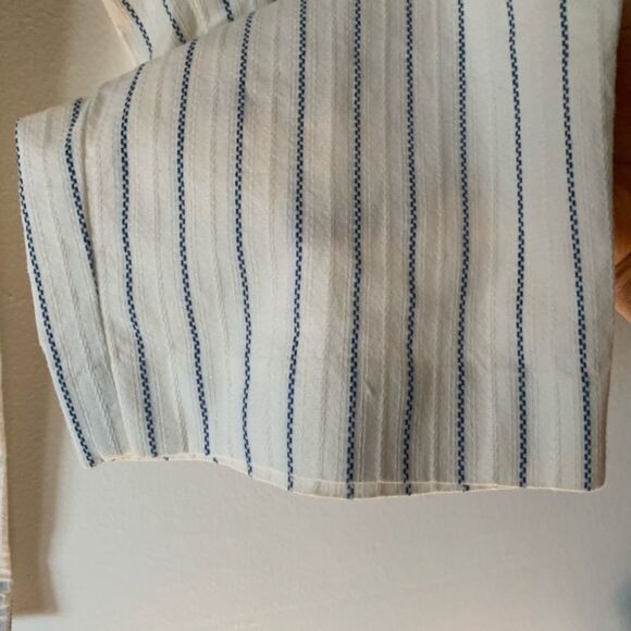 Talbots white/narrow blue stripes capris, size 6 - Picture 9 of 10